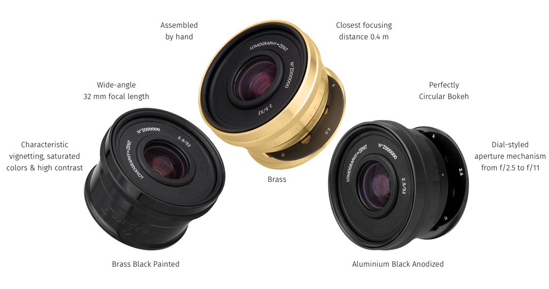 Lomogon  2.5 32 Art Lens (brass)